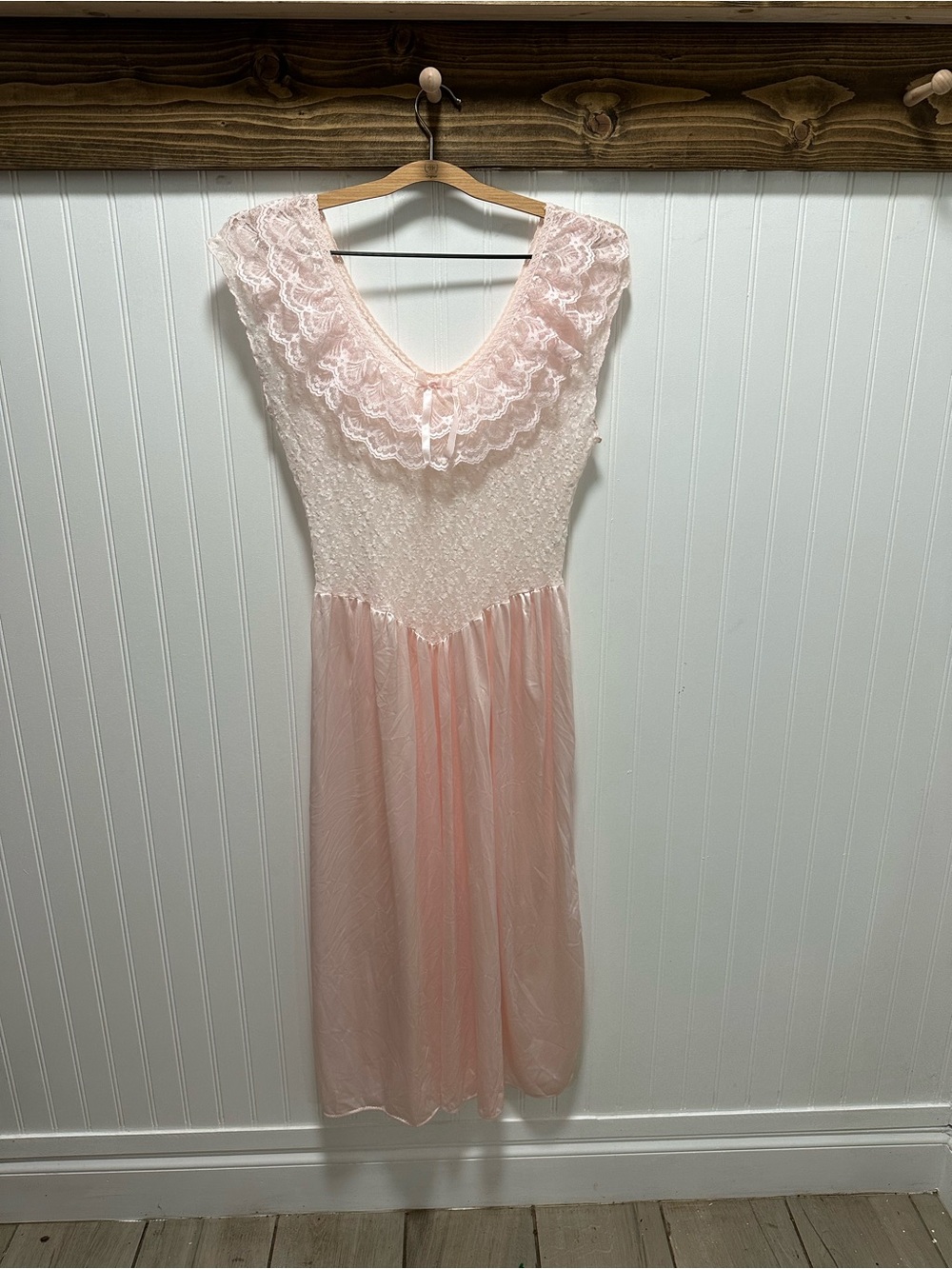 Vintage Cinema Etoile Blaaetcore Pink Lace Satin Nightgown Sz M